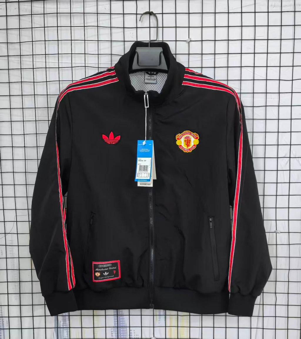 Manchester United Terrace Icons Black Windbreaker Jacket