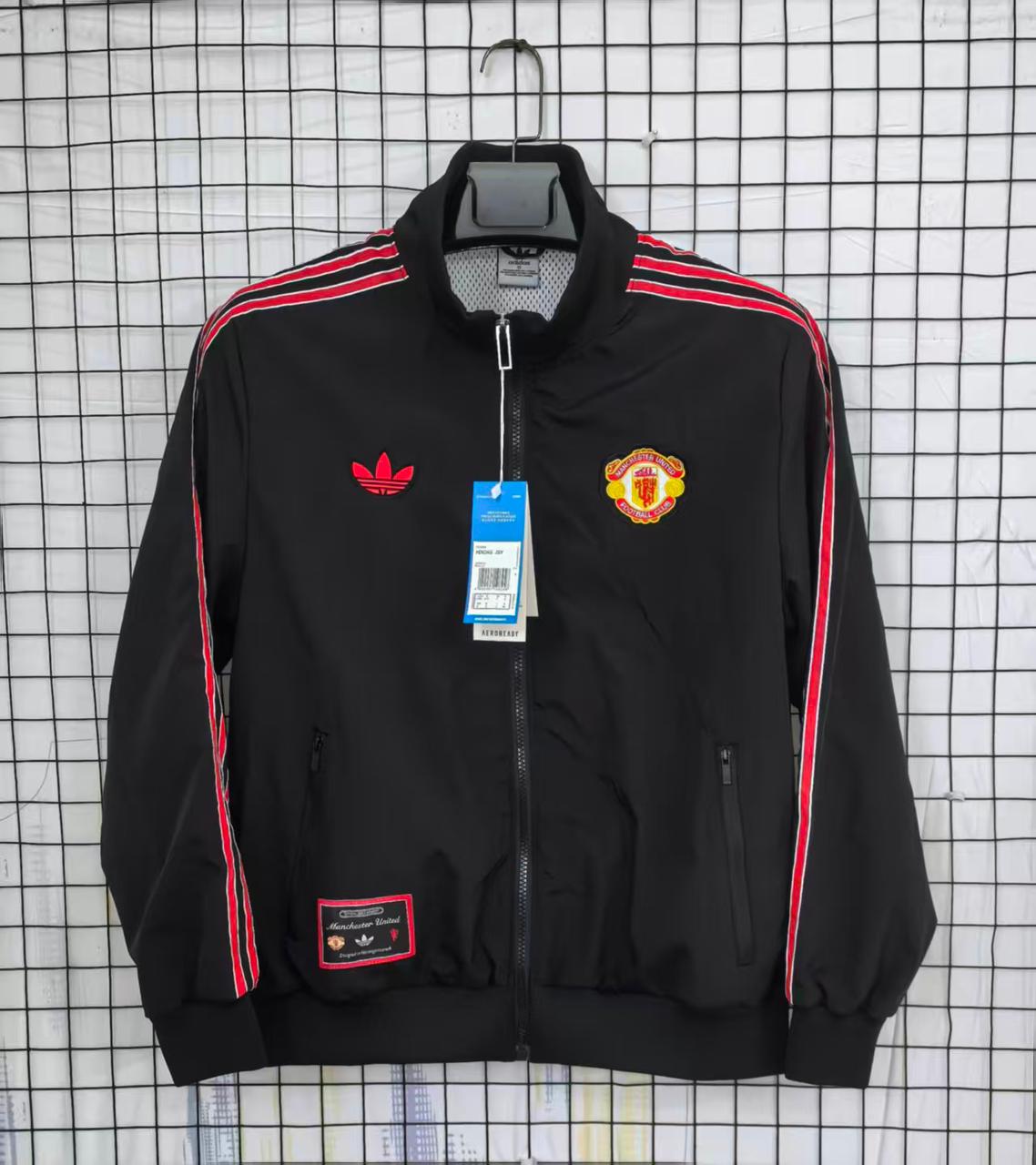 Manchester United Terrace Icons Black Windbreaker Jacket