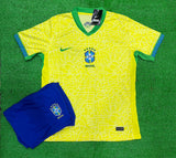 BRAZIL Home Euro cup Jersey with Shorts 2025 [Premium Quality]