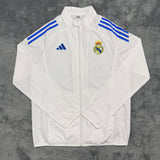 Real Madrid Home White with Blue stripes Anthem windbreaker Jacket 2025/26