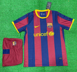 Retro Barcelona Home Messi Jersey with Shorts 2010/11