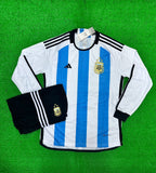 Argentina Home Jersey Full sleeve with Shorts. 2022/23 3 Star.[Premium Quality]