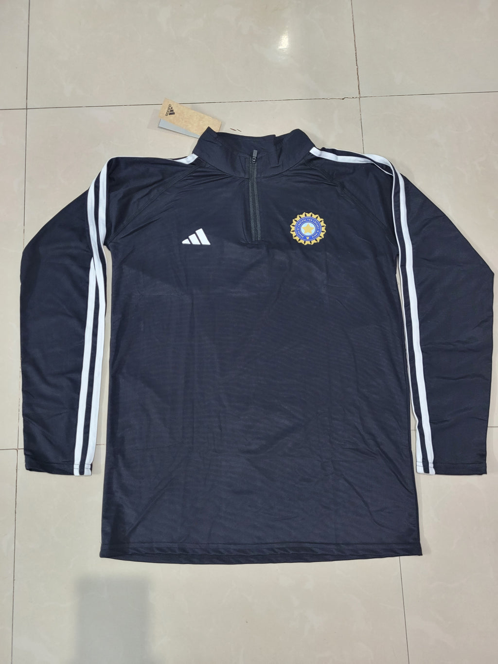INDIA  Cricket Full Sleeve FAN Black with White strips Jersey 2024/25 [Superior Quality]