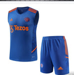 Manchester United Sleeveless Pre-Match Jersey  with Shorts Blue 2022/23 [Premium Quality]