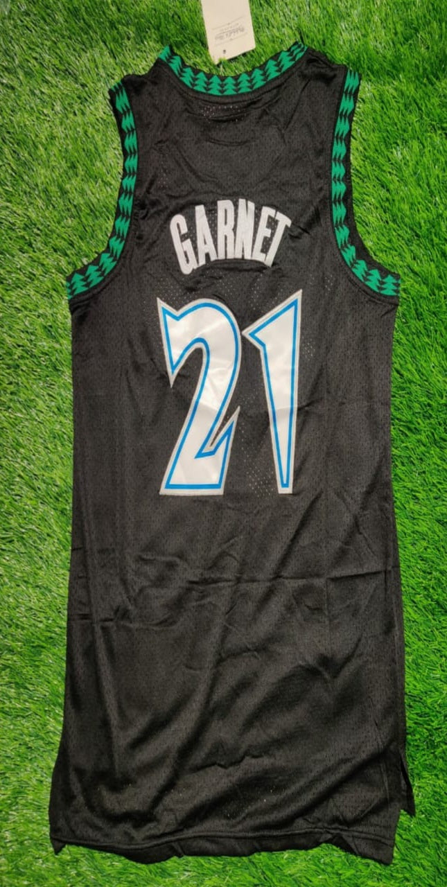Timber Wolves Garnet 21 Black/White Basketball Jersey [Stitch]