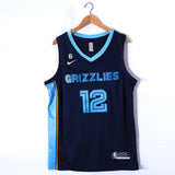 GRIZZLIES 12 Dark Blue/Firoza Basketball Jersey [Stitch]