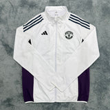 Manchester United White/Purple with Black stripes Anthem windbreaker Jacket 2025/26