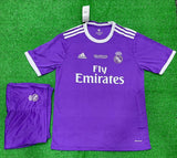 Retro Real Madrid Away Half Sleeve Jersey with Shorts 2016/17
