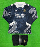 R Madrid Away Black Dragon Full Sleeve Jersey with Shorts 2025/26 [Premium Quality]