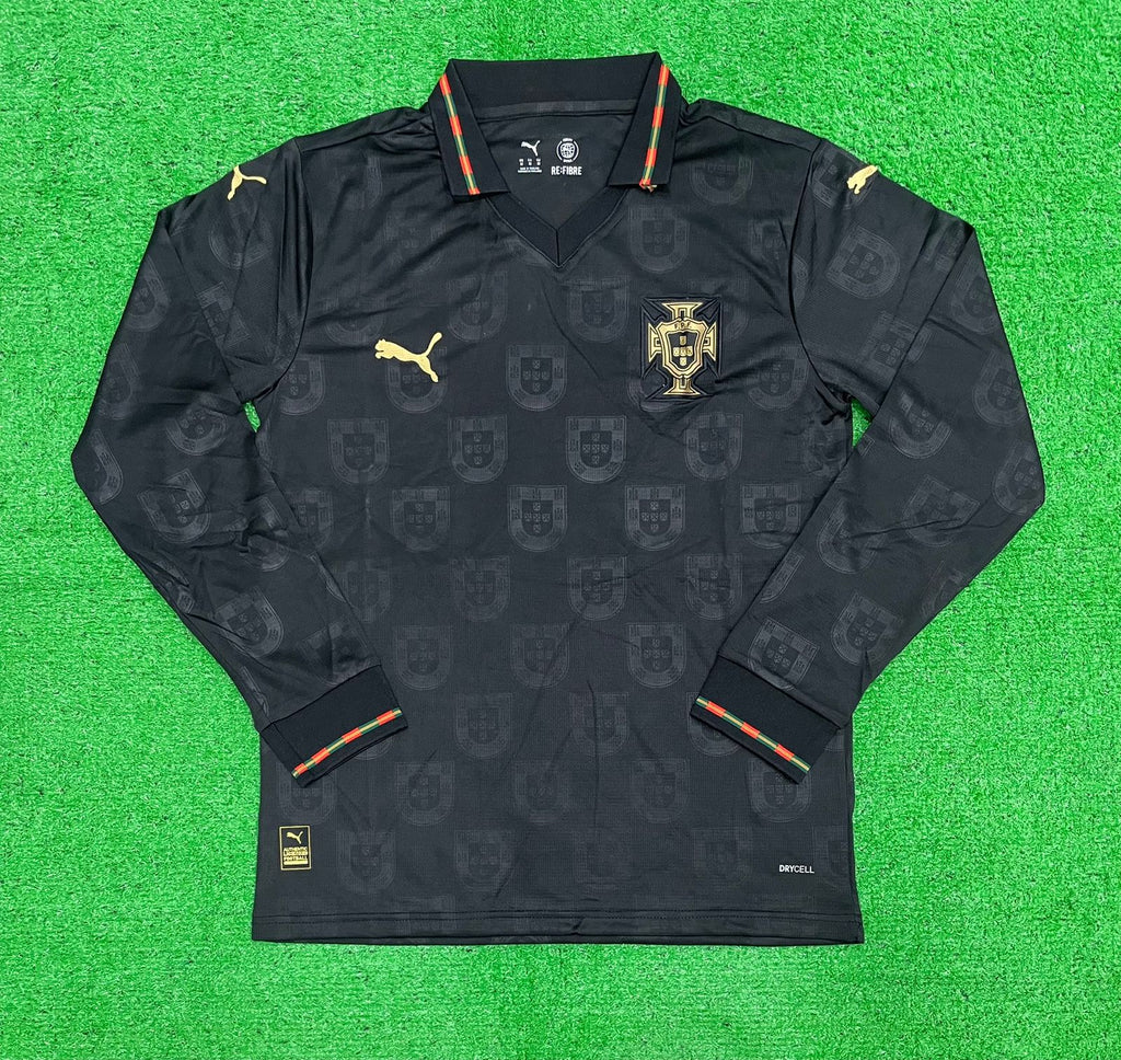 The Final Ronaldo Portugal Black Panther Full Sleeve Jersey WC 2026 [Superior Quality]