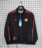 Manchester United Black with Red Strips Anthem windbreaker Jacket 2025/26