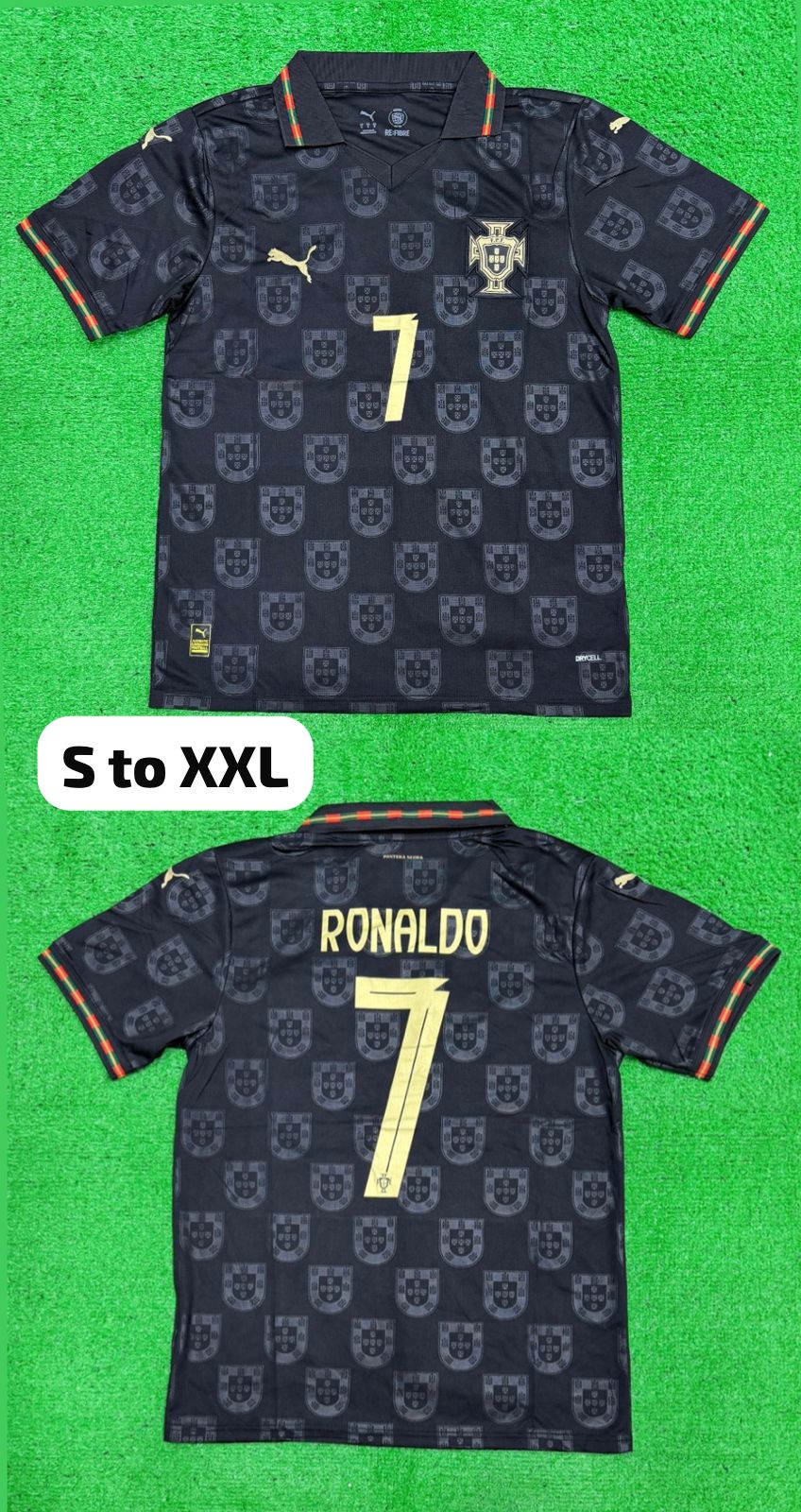 The Final Ronaldo Portugal Black Panther Full Sleeve Jersey WC 2026 [Superior Quality]