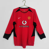 Retro Manchester United Home Full Sleeve Jersey 2002-04 .