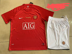 Retro Manchester United Home Jersey with Shorts UCL Final 2007/08