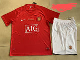 Retro Manchester United Home Jersey with Shorts UCL Final 2007/08