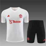 Manchester United white Pre-match Jersey with Shorts 2023/24 [Premium Quality]