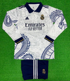 R Madrid Home White Dragon Full Sleeve Jersey with Shorts 2025/26 [Premium Quality]