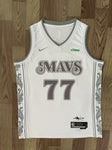 MAVS 77 White/Black Basketball Jersey [Stitch]