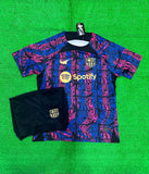 Barcelona pre match Jersey with Shorts  2023/24 [Premium Quality]