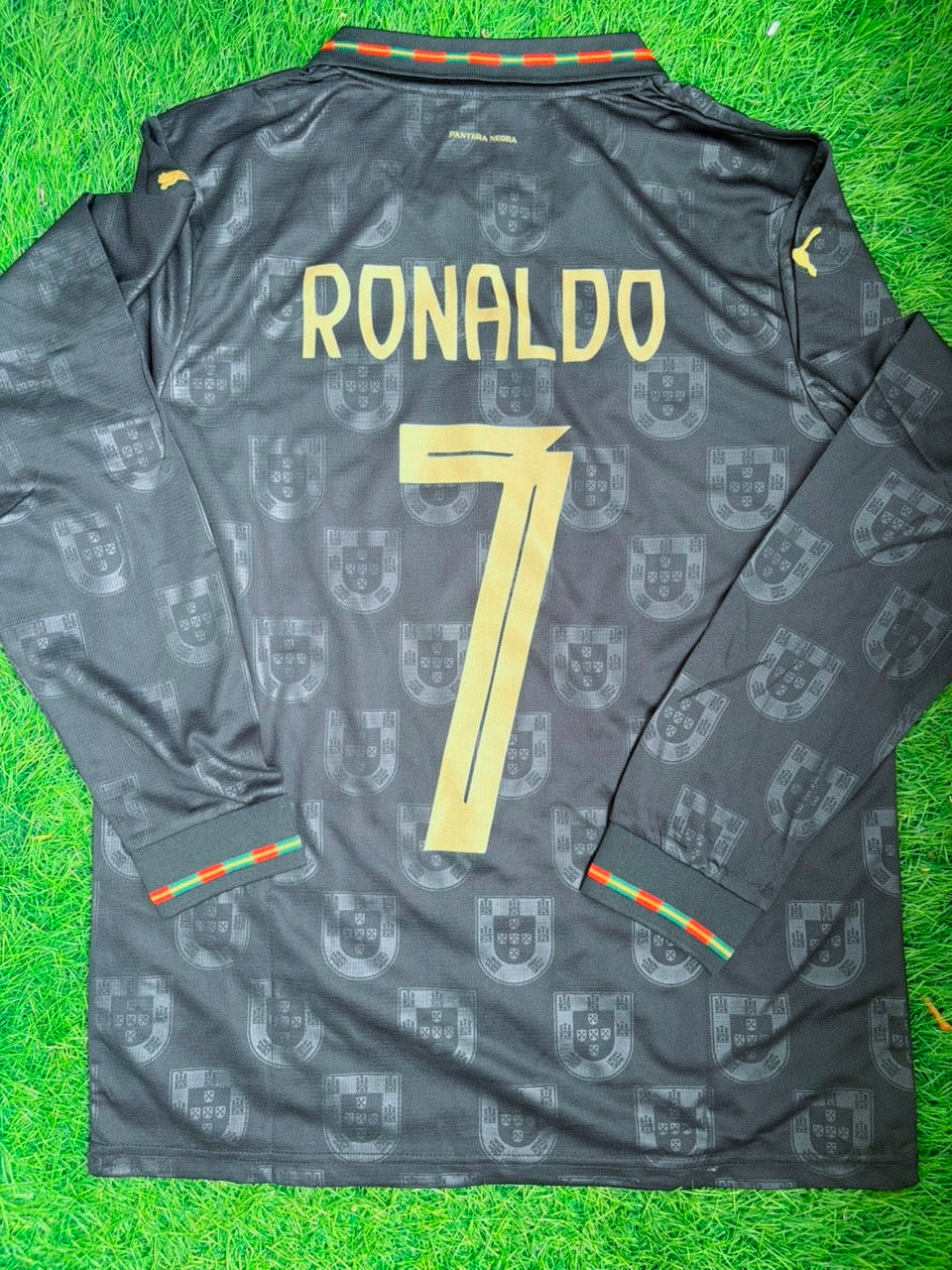 The Final Ronaldo Portugal Black Panther Full Sleeve Jersey WC 2026 [Superior Quality]