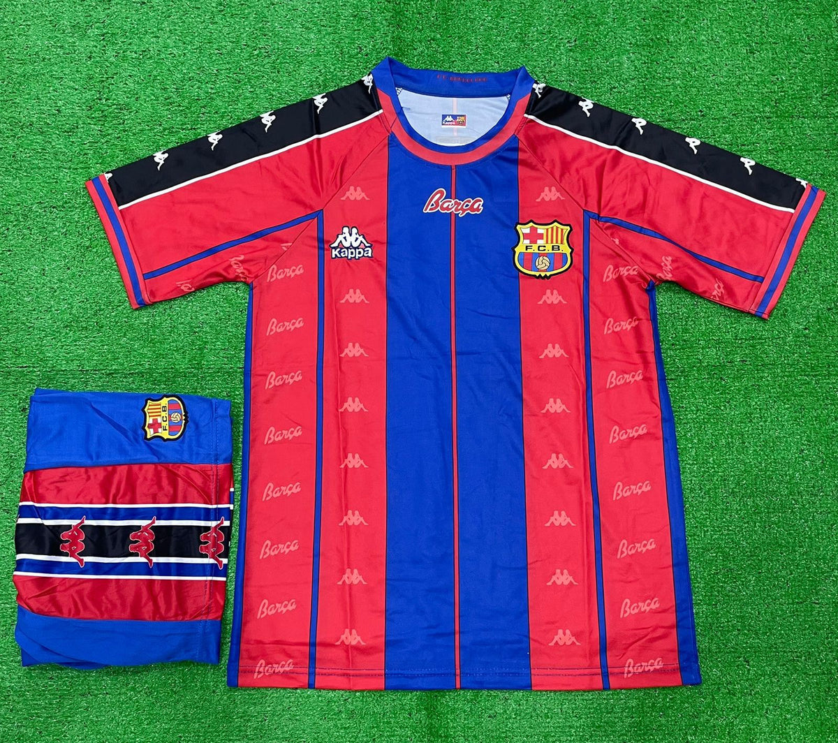 Retro Louis Figo Barcelona Home Jersey & Shorts 1995/97