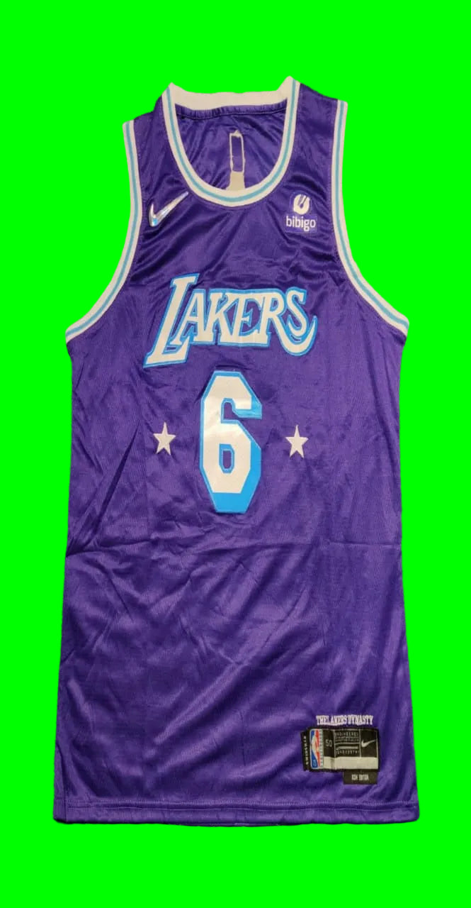 James 6 Lakers purple/White Basketball Jersey [Stitch]