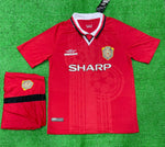 Retro Manchester Utd Home Half Sleeve Jersey with Shorts 98-99