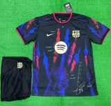 Barcelona Special Finger print Jersey With Shorts 2025/26 [Premium Quality]