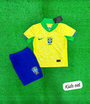 Brazil Kids/Youth Home Euro cup Jersey & Shorts 2025.