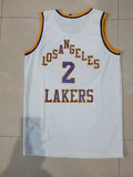 Lakers Los angles 2 White Yellow Basketball Jersey Only[Print]