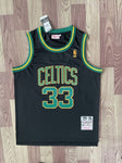 Bird 33 Celtics Black/Green Basketball Jersey [Stitch]