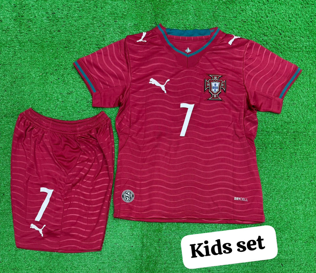 Portugal Ronaldo Kids/Youth Home Jersey & Shorts WC 2026
