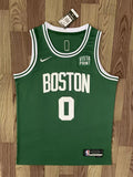 Walker Boston 0 Green/White Basketball Jersey [Stitch]