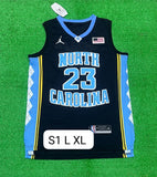 Jordan North Carolina 23 Black/Blue Basketball Jersey [Stitch]