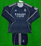 R Madrid Away Full Sleeve Jersey with Shorts 2025/26 [Premium Quality]