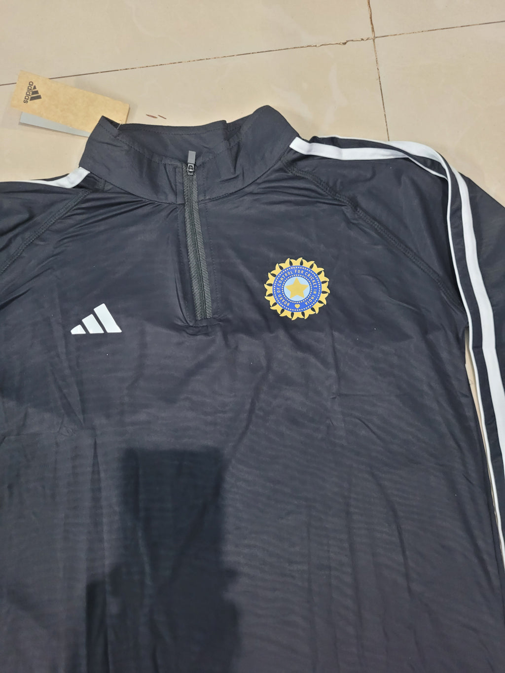 INDIA  Cricket Full Sleeve FAN Black with White strips Jersey 2024/25 [Superior Quality]