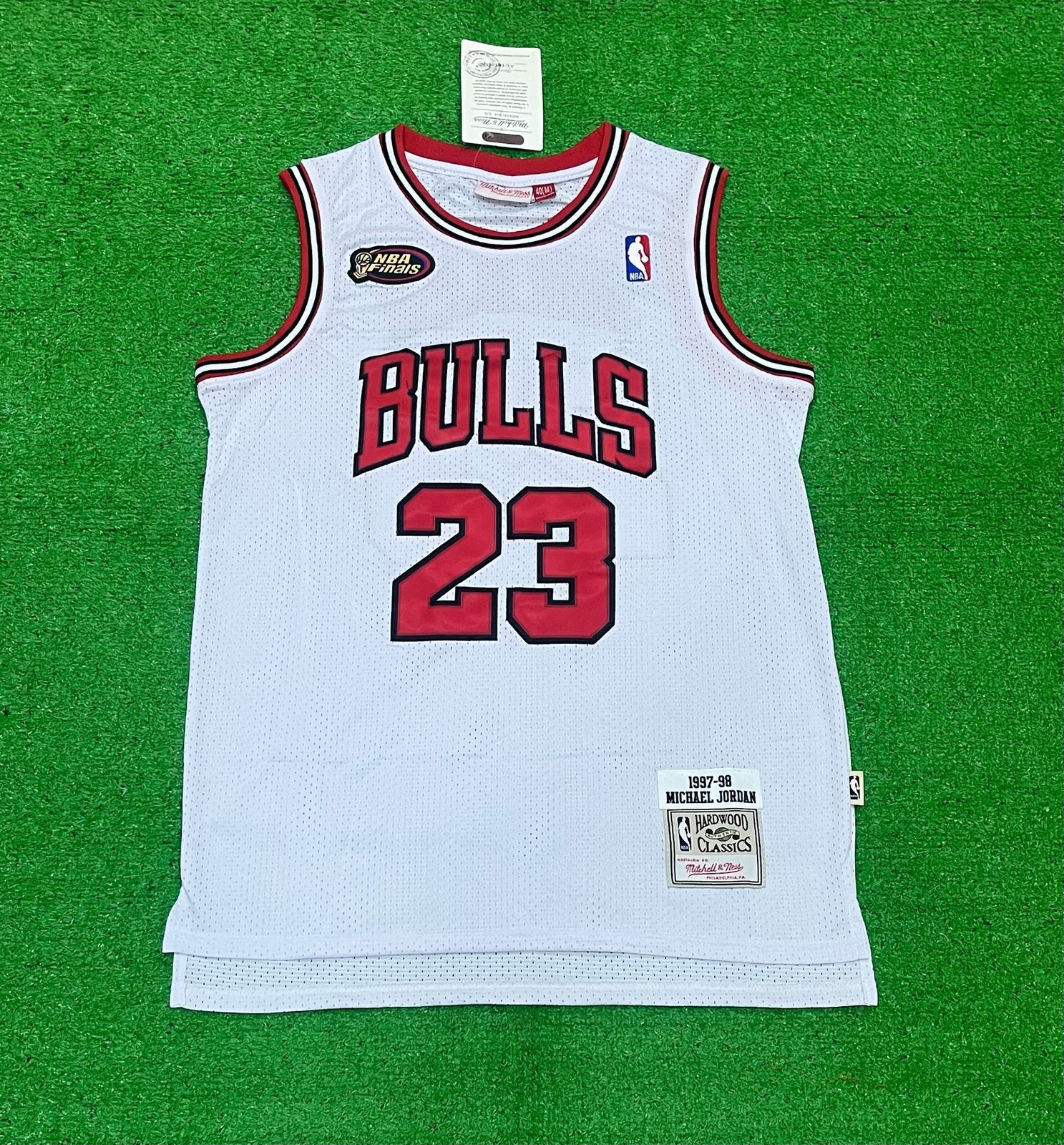 Jordan 23 Bulls White/Red Basketball Jersey [Stitch]