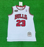 Jordan 23 Bulls White/Red Basketball Jersey [Stitch]