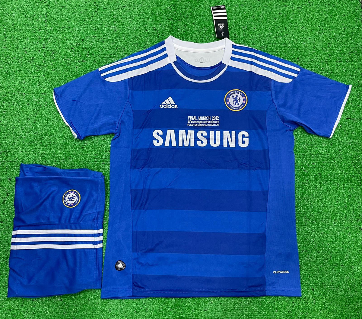 Retro Chelsea Home Lampard Jersey with Shorts Final Munich 2012