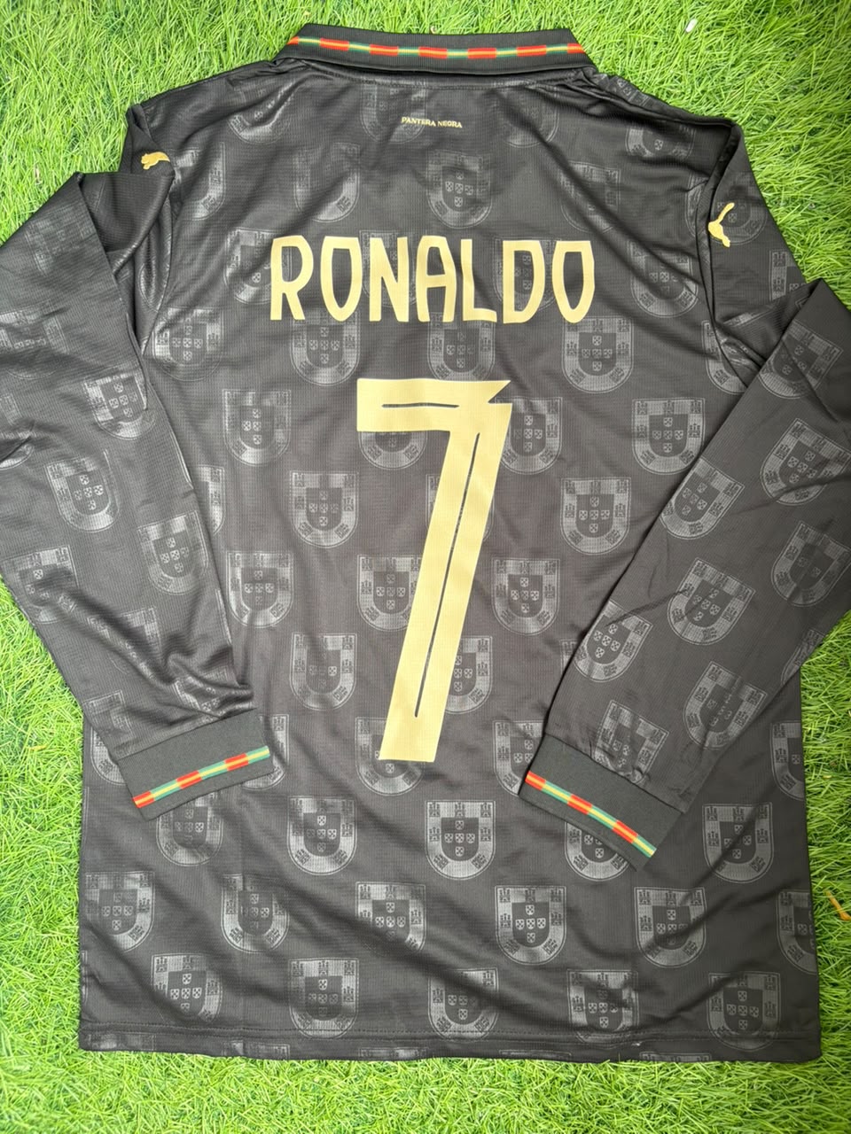 The Final Ronaldo Portugal Black Panther Full Sleeve Jersey WC 2026 [Superior Quality]