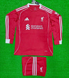 Liverpool Home Full Sleeve Jersey with Shorts 2025/26 [Premium Quality]