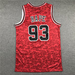 Bape 93 Bulls Red/Black Basketball Jersey [Stitch]