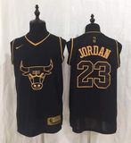 Jordan 23 Bulls Black/Golden Basketball Jersey [Stitch]