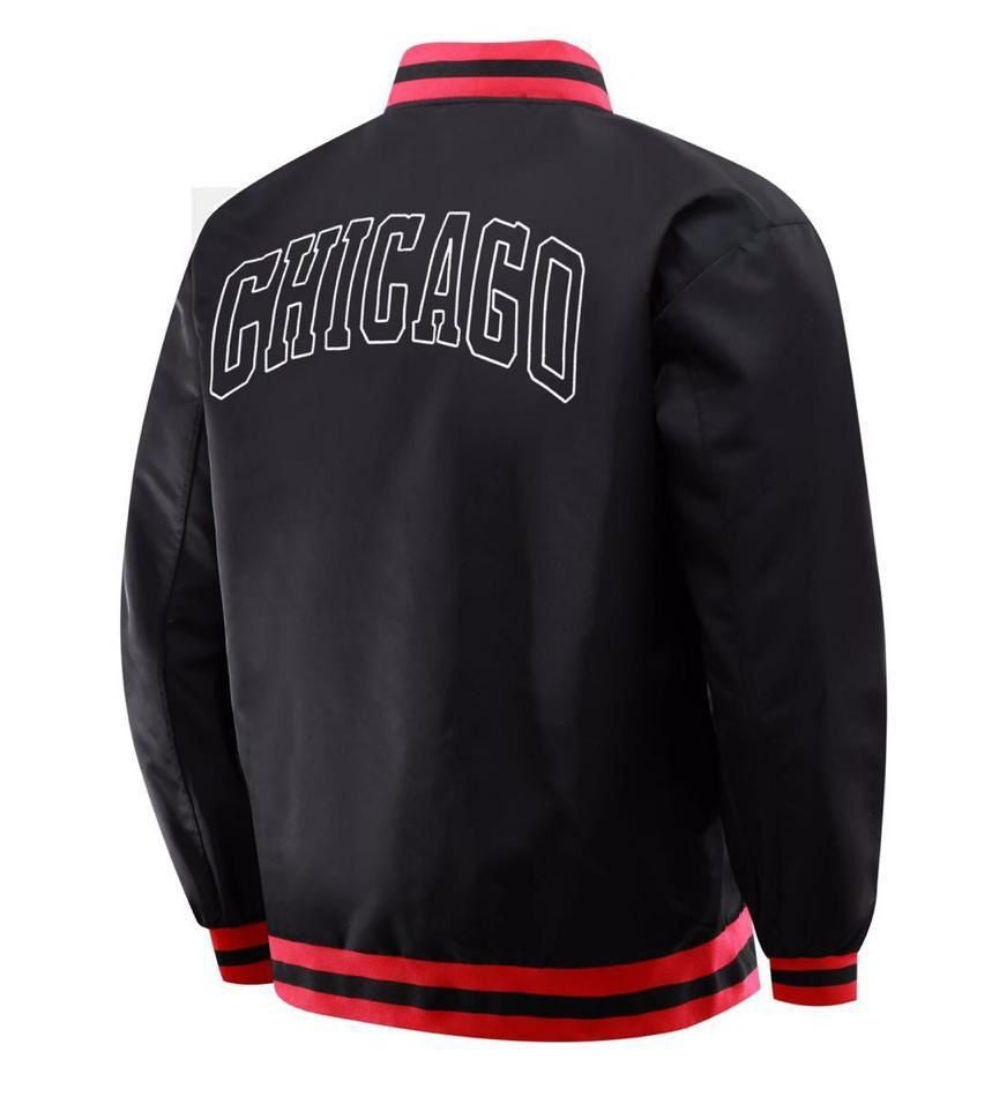 Chicago Bulls Black/Red Windbreaker Basketball Jacket