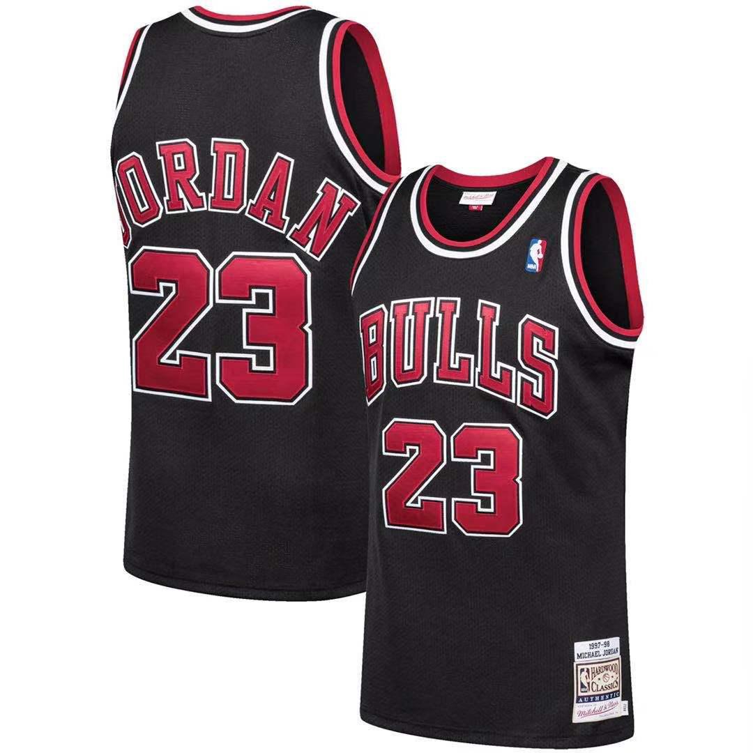 Jordan 23 Bulls Black/Red Basketball Jersey [Stitch]