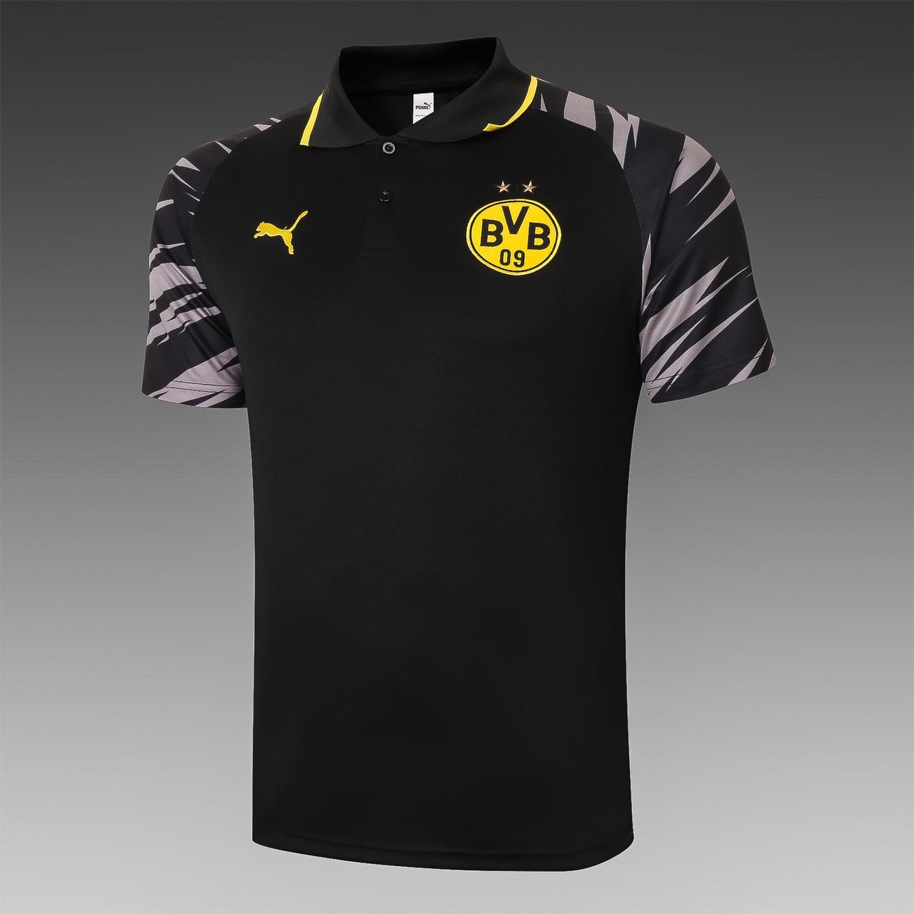 BVB Dortmund Black Polo T-Shirt.