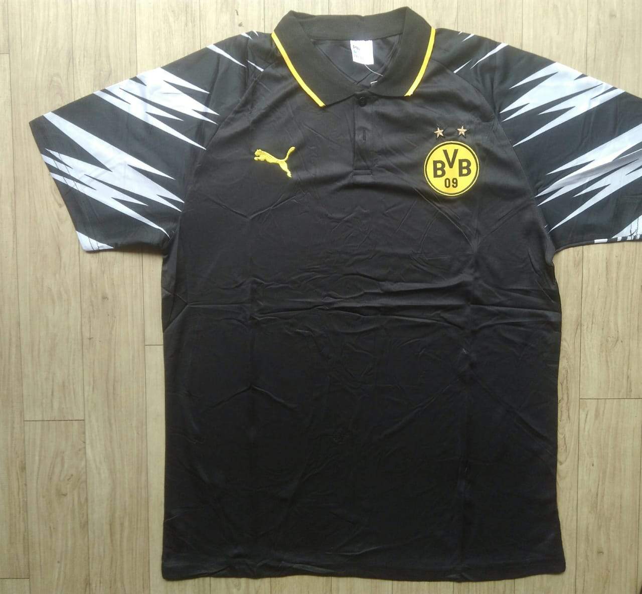BVB Dortmund Black Polo T-Shirt.