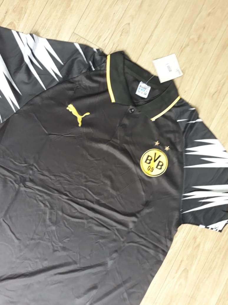 BVB Dortmund Black Polo T-Shirt.