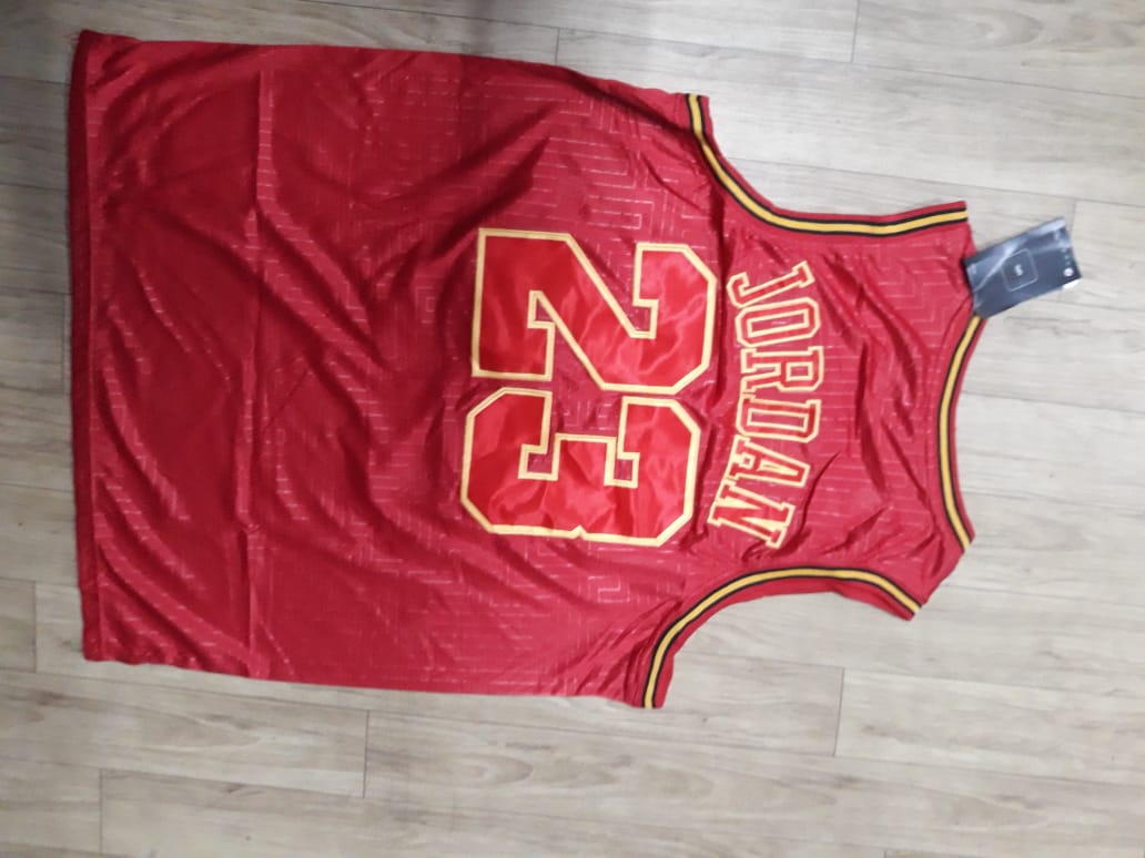Jordan 23 Bulls Red/Yellow Basketball Jersey [Stitch]