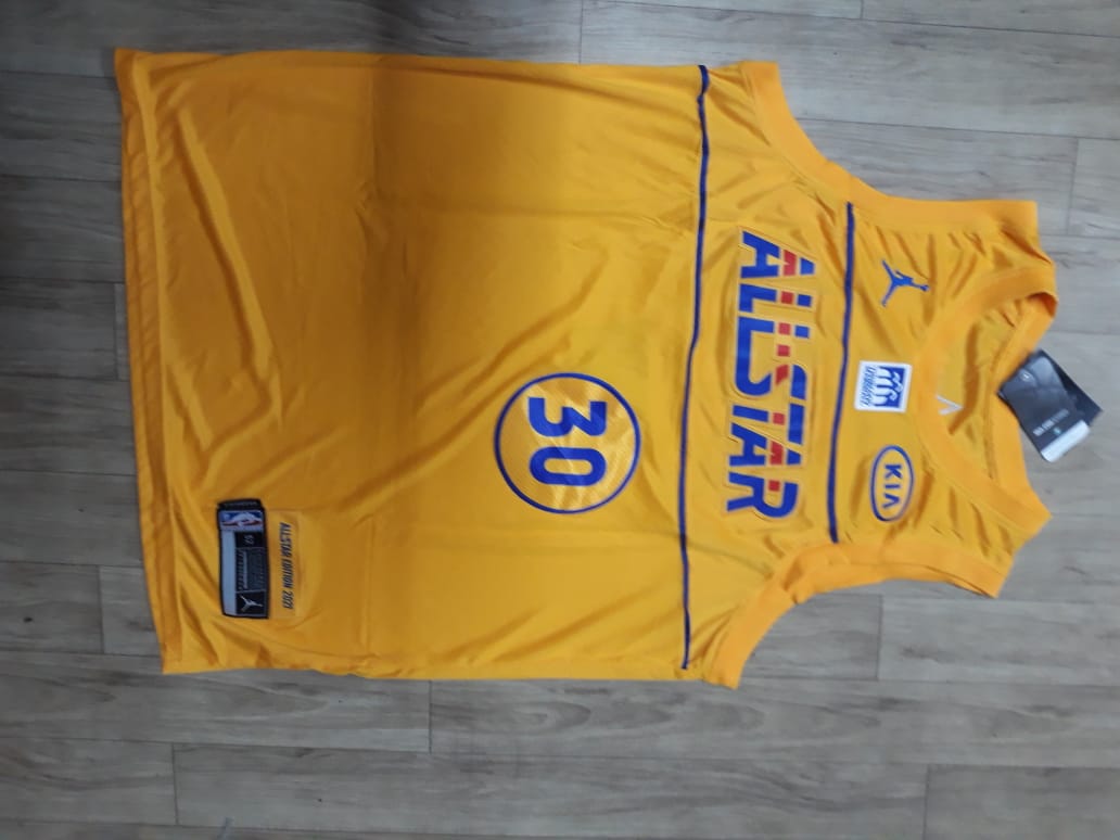 Curry 30 All Stars Yellow/Blue Basketball Jersey [Stitch]